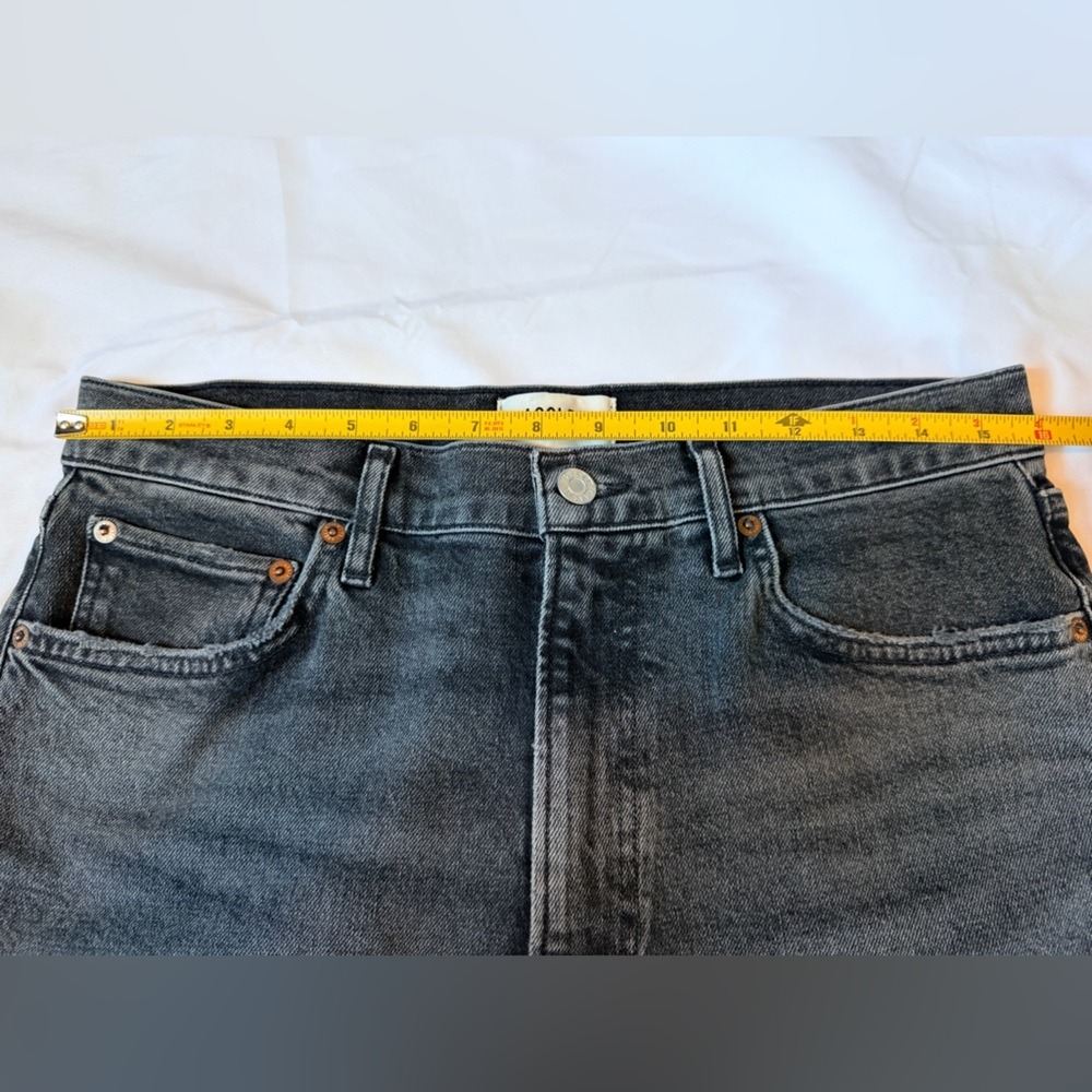AGOLDE High Rise Stovepipe Jeans Size 29 Metal Black Denim 28" Inseam - Picture 8 of 12